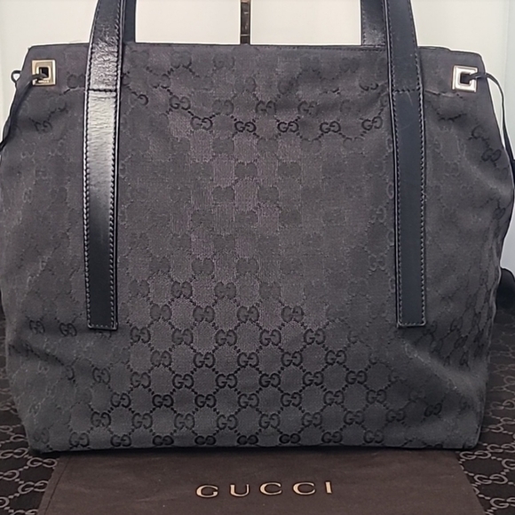 GUCCI VINTAGE EARLY 2000'S GG CANVAS TOTE/SHOULDER BAG CANVAS/LEATHER - Picture 9 of 15